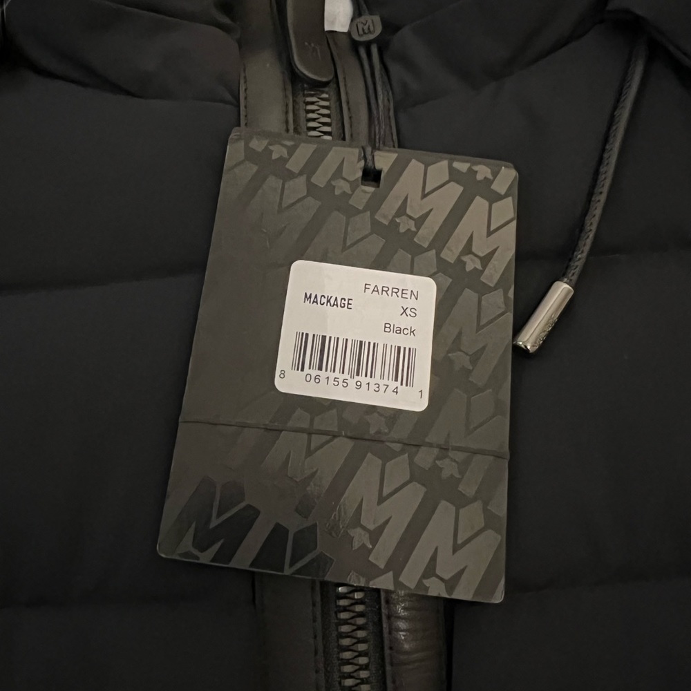 MACKAGE FARREN BLACK XS - BRAND NEW 360 DOWN STRETCH DOWN COAT - Picture 7 of 8